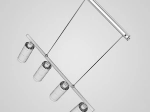 cgaxis fourbulb ceiling lamp 11 3D Model