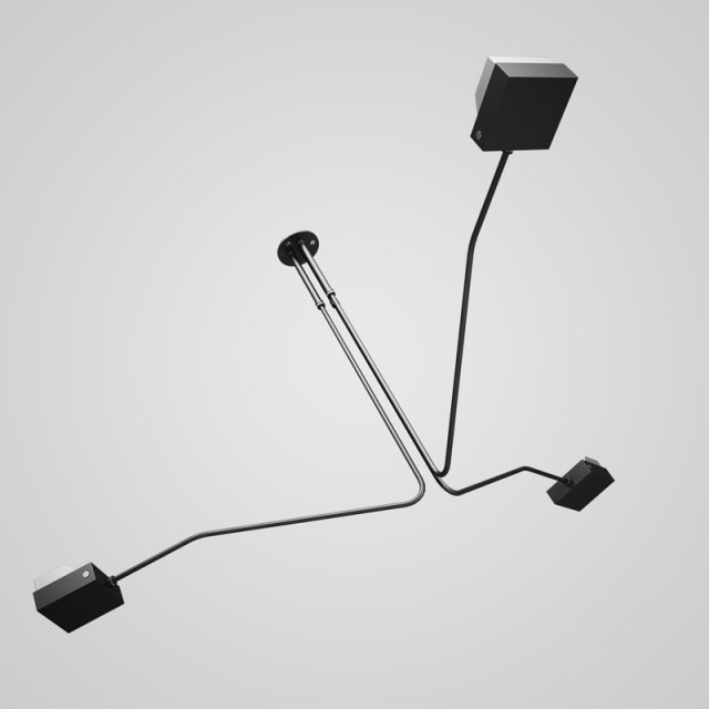 cgaxis triple ceiling lamp 12 Model 3D .c4d .max .obj .3ds .fbx .stl .blend 