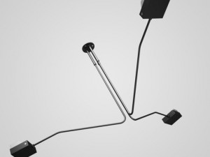 cgaxis triple ceiling lamp 12 3D Model