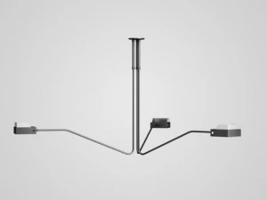 cgaxis triple ceiling lamp 12 3D Model