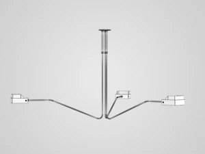 cgaxis triple ceiling lamp 12 3D Model