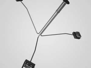 cgaxis triple ceiling lamp 12 3D Model