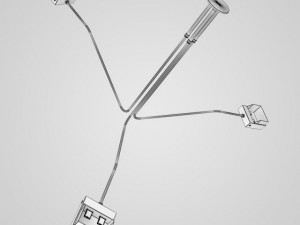 cgaxis triple ceiling lamp 12 Model 3D
