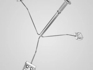 cgaxis triple ceiling lamp 12 3D Model