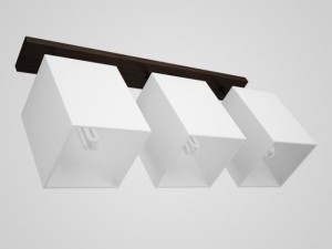 cgaxis triple wooden ceiling lamp 13 3D Model