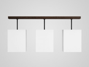 cgaxis triple wooden ceiling lamp 13 3D Model