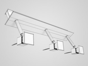 cgaxis triple halogen ceiling lamp 17 Model 3D