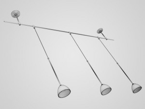 cgaxis triple ceiling lamp 22 3D Model