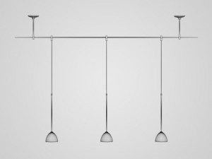 cgaxis triple ceiling lamp 22 3D Model