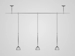 cgaxis triple ceiling lamp 22 3D Model