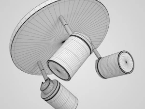 cgaxis triple halogen lamp 38 3D Model