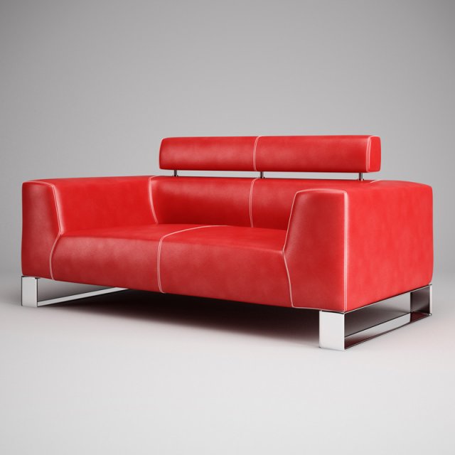 cgaxis red leather sofa 01 3Dモデル .c4d .max .obj .3ds .fbx .stl .blend 