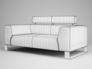 cgaxis red leather sofa 01 3Dモデル