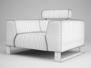 cgaxis red leather armchair 02 3Dモデル