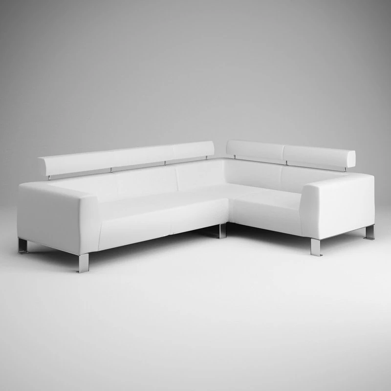 cgaxis white leather sofa 04 3D Model .c4d .max .obj .3ds .fbx .stl .blend