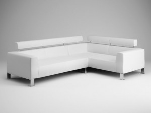 cgaxis white leather sofa 04 3D Модель