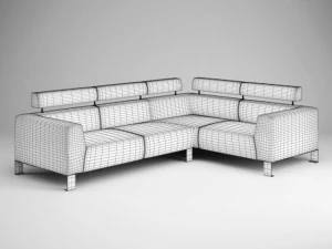 cgaxis white leather sofa 04 3D Model