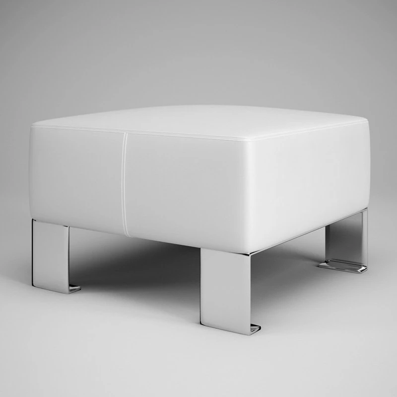 cgaxis white leather pouf 05 3D Model .c4d .max .obj .3ds .fbx .stl .blend 