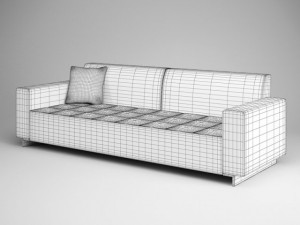 cgaxis white sofa 07 Modelo 3D