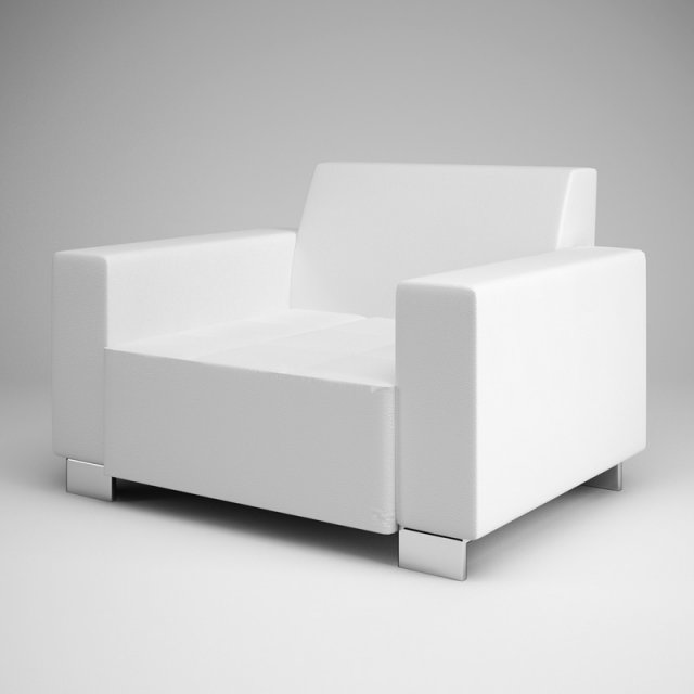 cgaxis white armchair 08 3D Modell .c4d .max .obj .3ds .fbx .stl .blend 