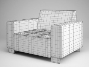cgaxis white armchair 08 3D Modell