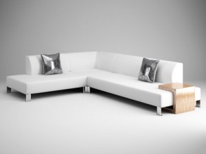 cgaxis white modern sofa 13 3D Модель