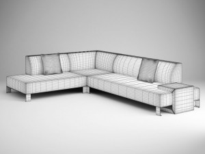 cgaxis white modern sofa 13 3D Модель