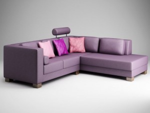 cgaxis violet corner sofa 14 3D Модель