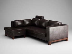 cgaxis dark leather sofa 15 3D Model