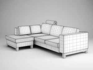 cgaxis dark leather sofa 15 3D Model
