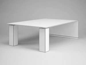 cgaxis wooden glass table 29 3D Model
