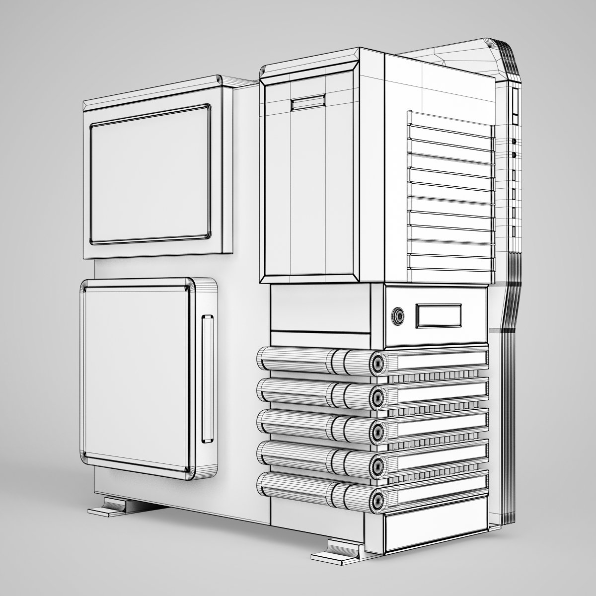 Кейс 3д модель. PC Case 3d model.