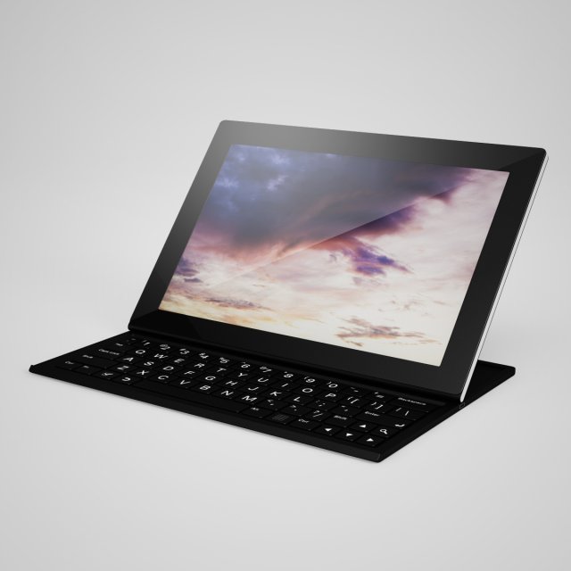cgaxis tablet with keyboard 3D मॉडल .c4d .max .obj .3ds .fbx .stl .blend 