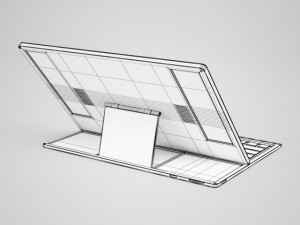 cgaxis tablet with keyboard 3D मॉडल