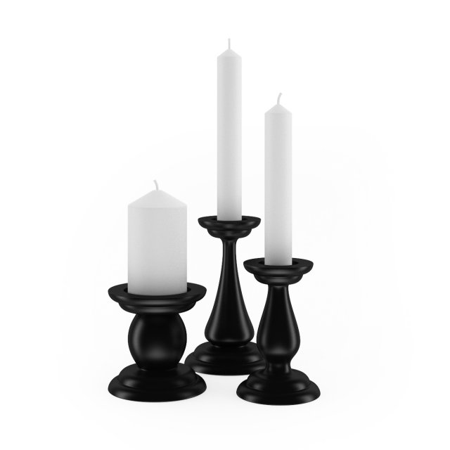 black candlesticks Modelo 3D .c4d .max .obj .3ds .fbx .stl .blend 