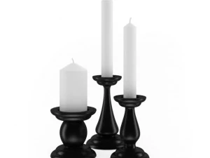 黑色烛台 3D 模型