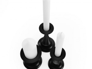 black candlesticks Modelo 3D