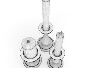 black candlesticks Modelo 3D