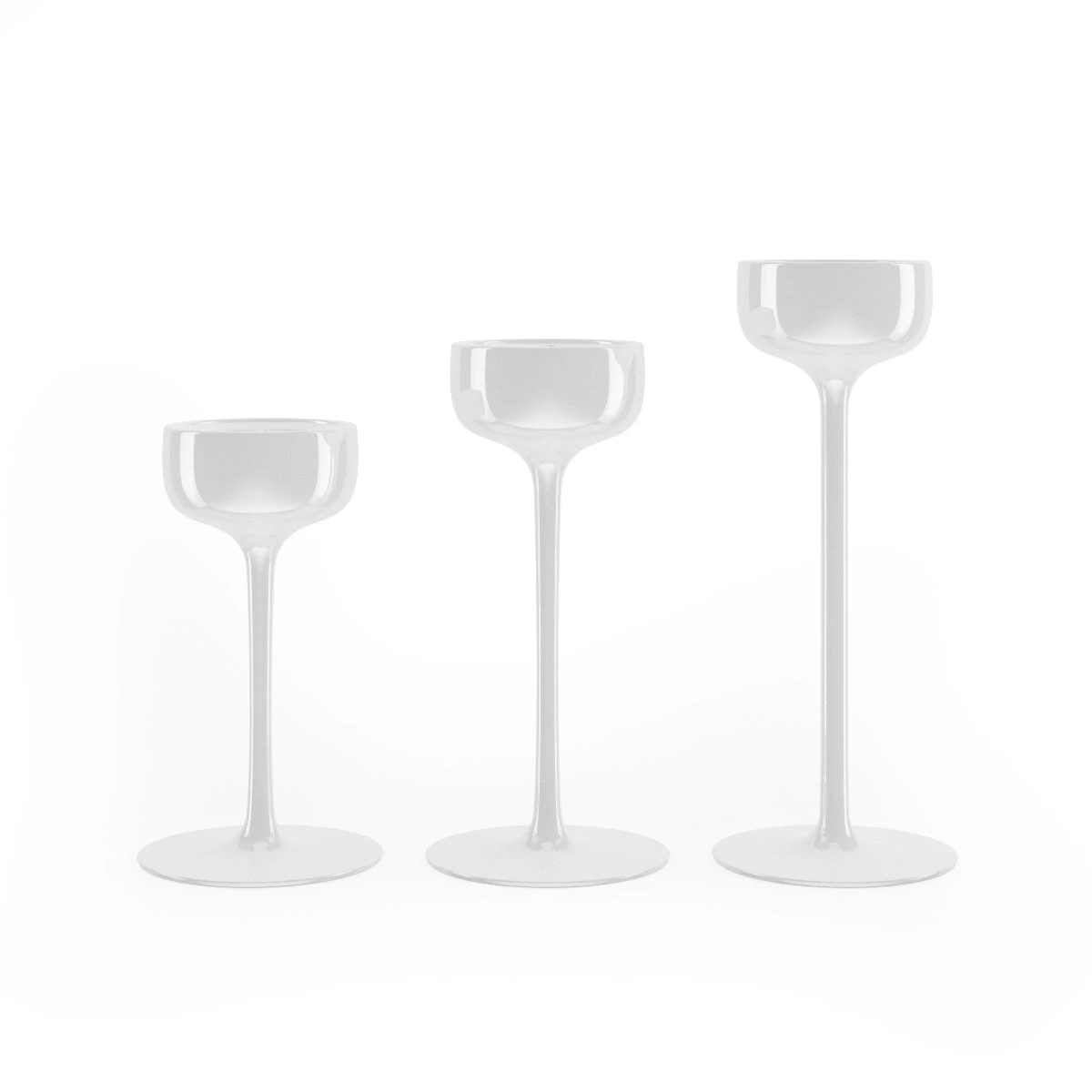 white candlesticks 3D Model .c4d .max .obj .3ds .fbx .stl .blend 