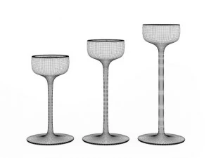 white candlesticks 3D Model