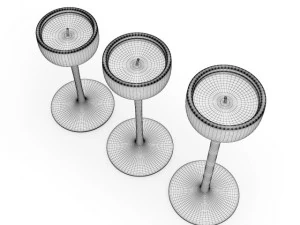 white candlesticks 3D Model
