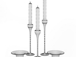 glass candlesticks set 3D Модель