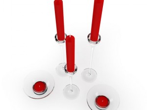 glass candlesticks set 3D Модель