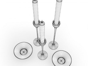 glass candlesticks set 3D Модель