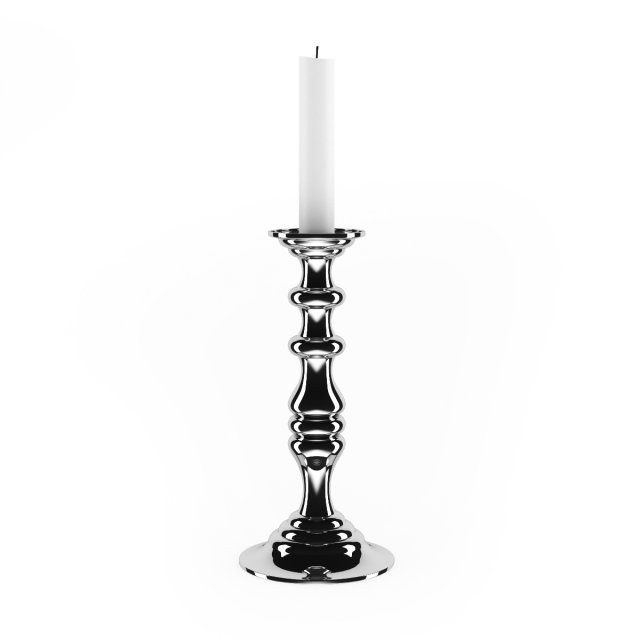 chrome candlestick 3D Model .c4d .max .obj .3ds .fbx .stl .blend 