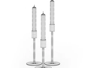 black candlesticks 3D Model