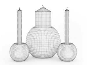 chrome candlesticks 3D Model