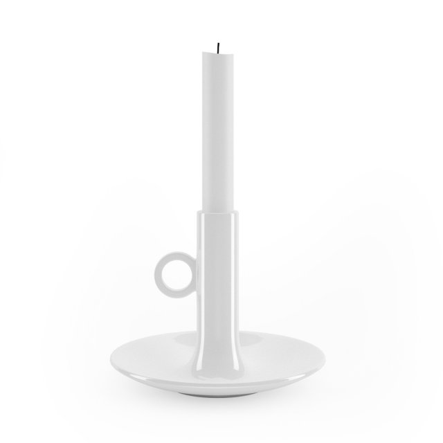 white candlestick 3D Model .c4d .max .obj .3ds .fbx .stl .blend 