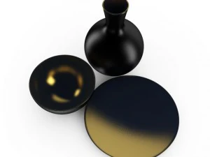 vase and bowls set 3D Model