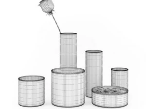 rose and vases set 3D Model
